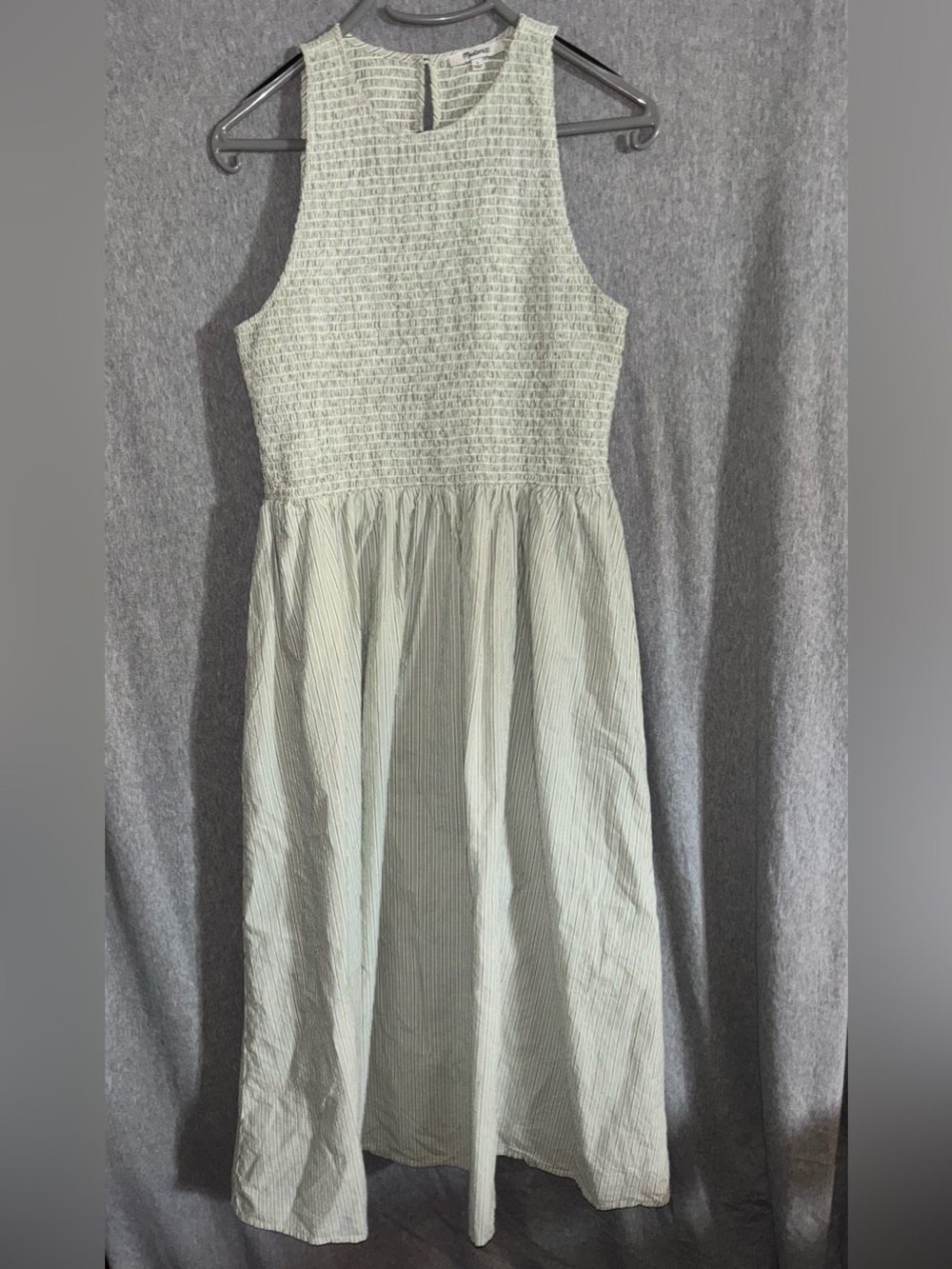 Madewell Light Mint Green Smocked Midi Sundress